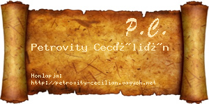 Petrovity Cecílián névjegykártya